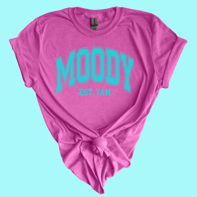 Moody Est 7AM Soft Graphic Tee Hoodie, Sweatshirt | RetroVerseTees.com