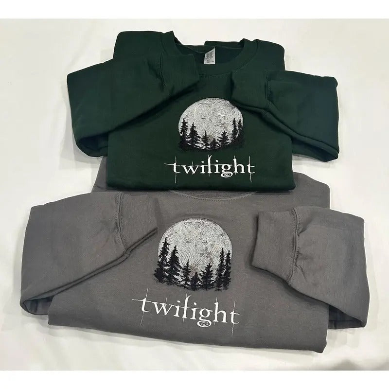 Moon Embroidered Sweatshirt: Custom Crewneck T-Shirts, Hoodie | RetroVerseTees.com