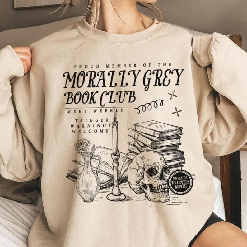 Morally Grey Book Club Shirt, Dark Romance Crewneck, Spooky Season Sweatshirt, Bookish Shirt Bookish Gift For Book Lover...