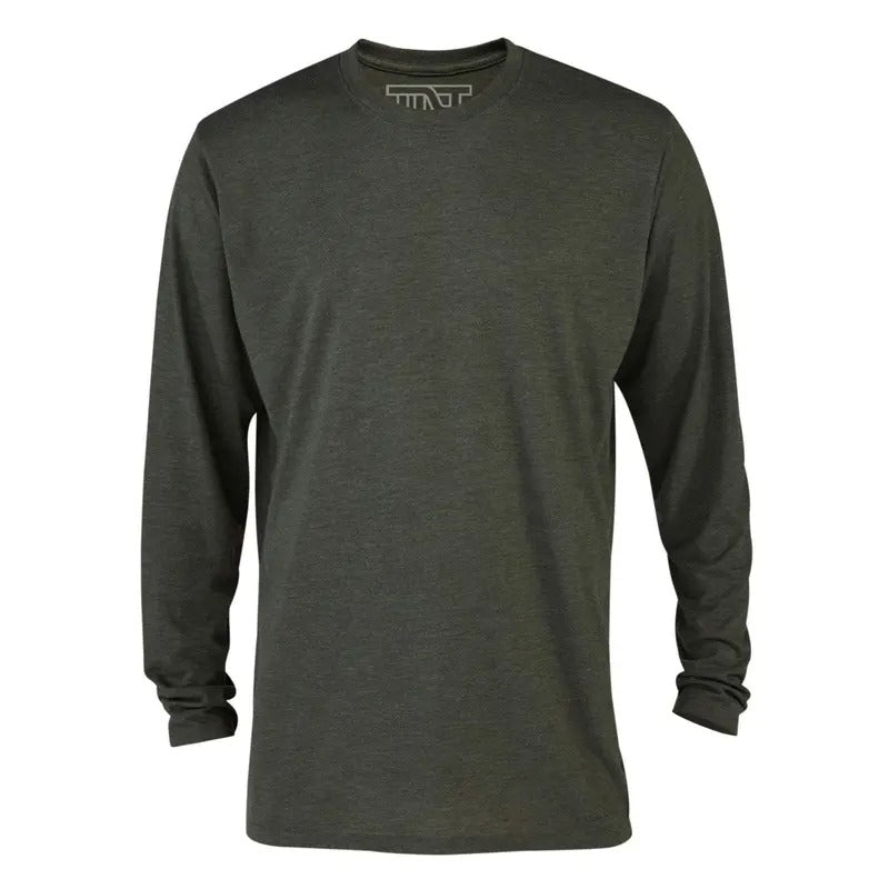 Moss Heather Long Sleeve Tri-Blend T-Shirt - Green Hoodie, Sweatshirt | RetroVerseTees.com