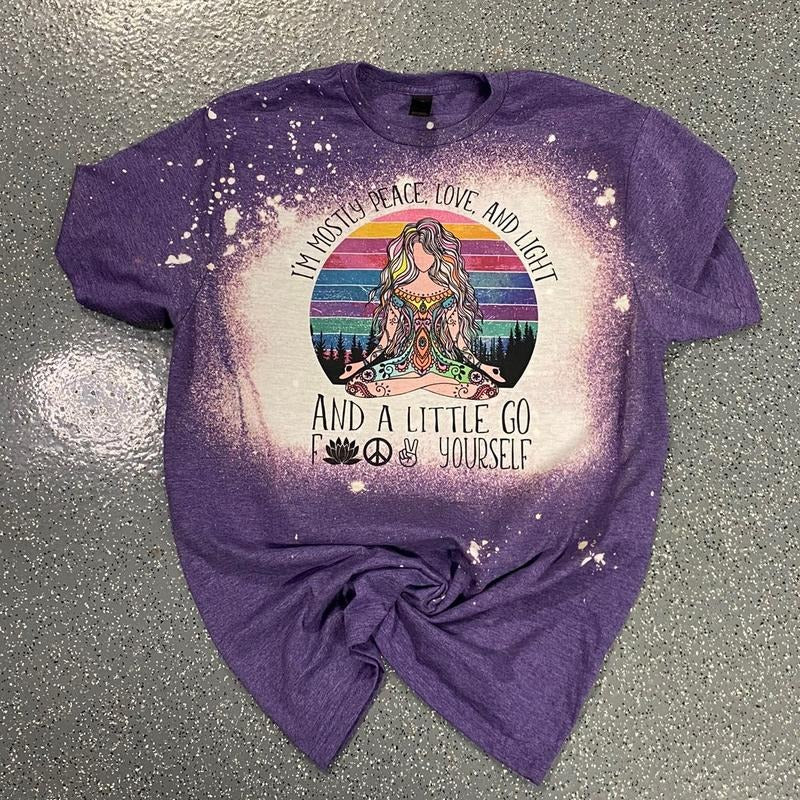 Mostly Peace Love and Light Shirt Hoodie, Sweatshirt | RetroVerseTees.com