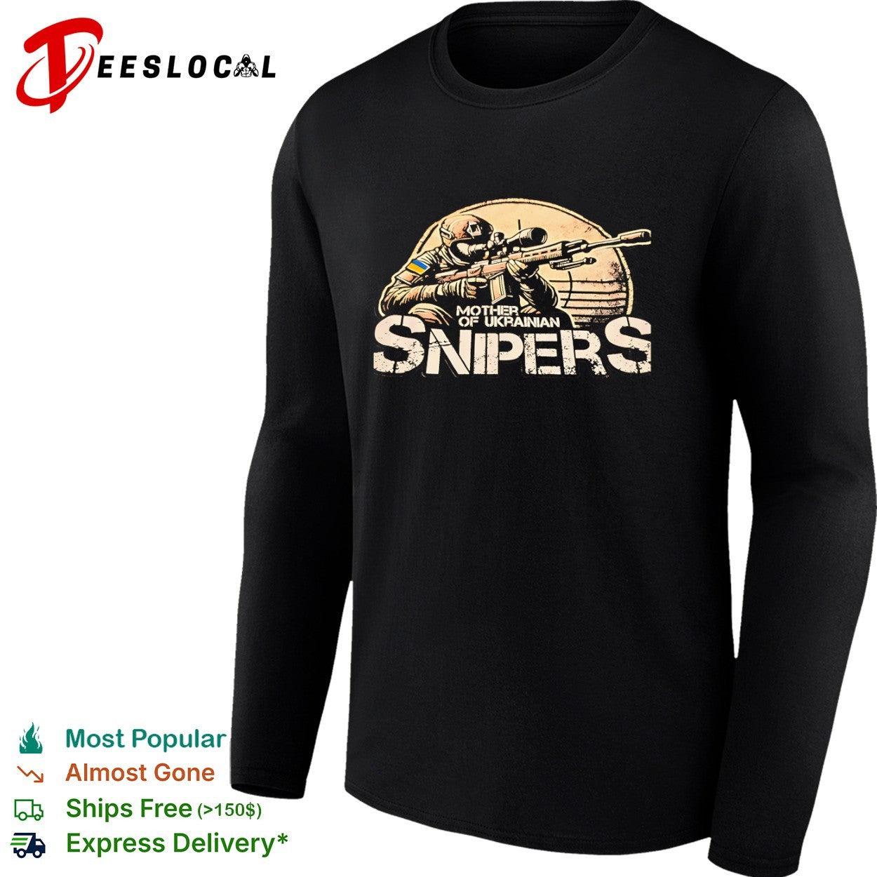 Mother of Ukrainian Snipers Ukraine flag military design sniper rifle shirt