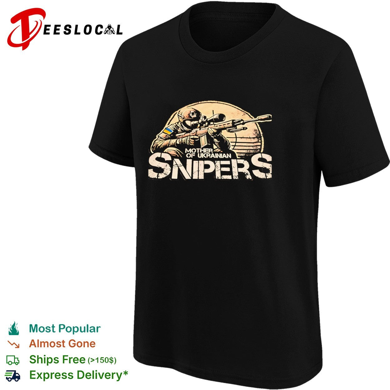 Mother of Ukrainian Snipers Ukraine flag military design sniper rifle shirt