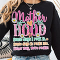 Motherhood Coquette Bow Tshirt Sweatshirt, Pink Checkered Pattern, Funny Sarcastic Mom, Mothers Day, Motherhood Gifts,...