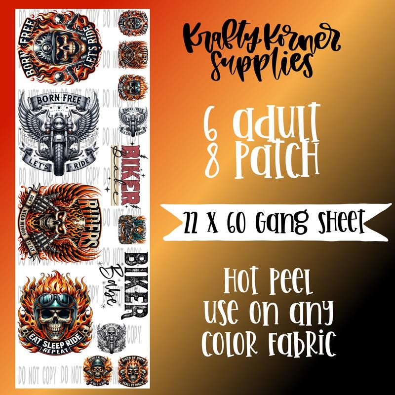 Motorcycle DTF Transfer Gang Sheet, 22 x 60 T-Shirts, Hoodie, Sweatshirt | RetroVerseTees.com