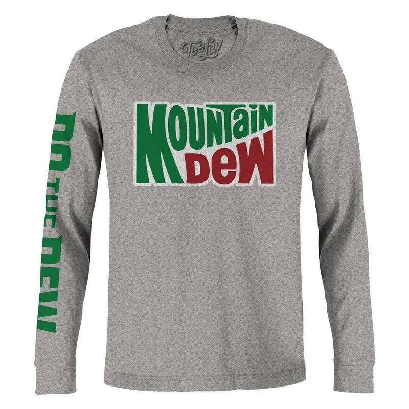 Mountain Dew Do The Dew Sleeve Print Long Sleeve T-Shirt - Gray men Hoodie, Sweatshirt | RetroVerseTees.com
