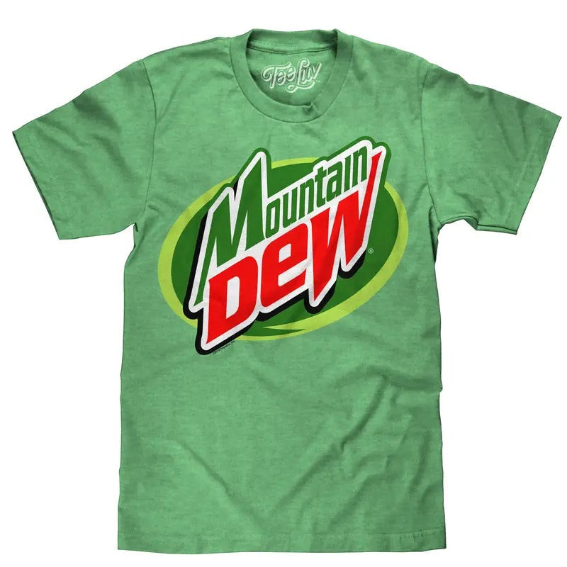 Mountain Dew Logo Big & Tall T-Shirt - Kelly Green Heather Hoodie, Sweatshirt | RetroVerseTees.com