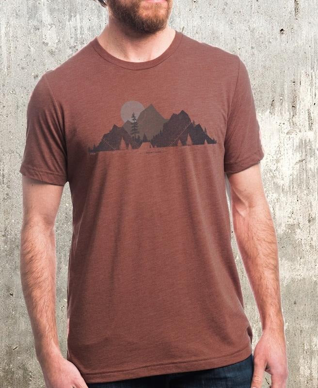 Mountain Graphic Tee - Camp & Topo Tee - Camping TShirt - Men's Mountain TShirt - Outdoors T-Shirt