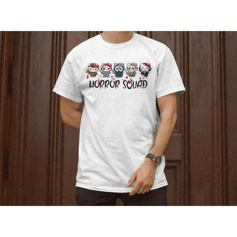 Mouthless cat Horror Squad Halloween Shirt,Cute Fall Shirt,Spooky Season Shirt,Cute Halloween Shirt,Horror Squad Shirt...