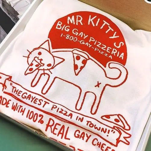 Mr. Kittys BIG GAY PIZZERIA - Shirt Hoodie, Sweatshirt | RetroVerseTees.com