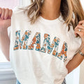 Multi-Floral Print MAMA T-Shirt | Summer MAMA Top | Gift for Mom Casual Womenswear Comfortable Day Hoodie, Sweatshirt