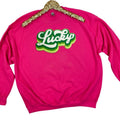 Multi Green Chenille Lucky Patch Sweatshirt T-Shirts, Hoodie | RetroVerseTees.com
