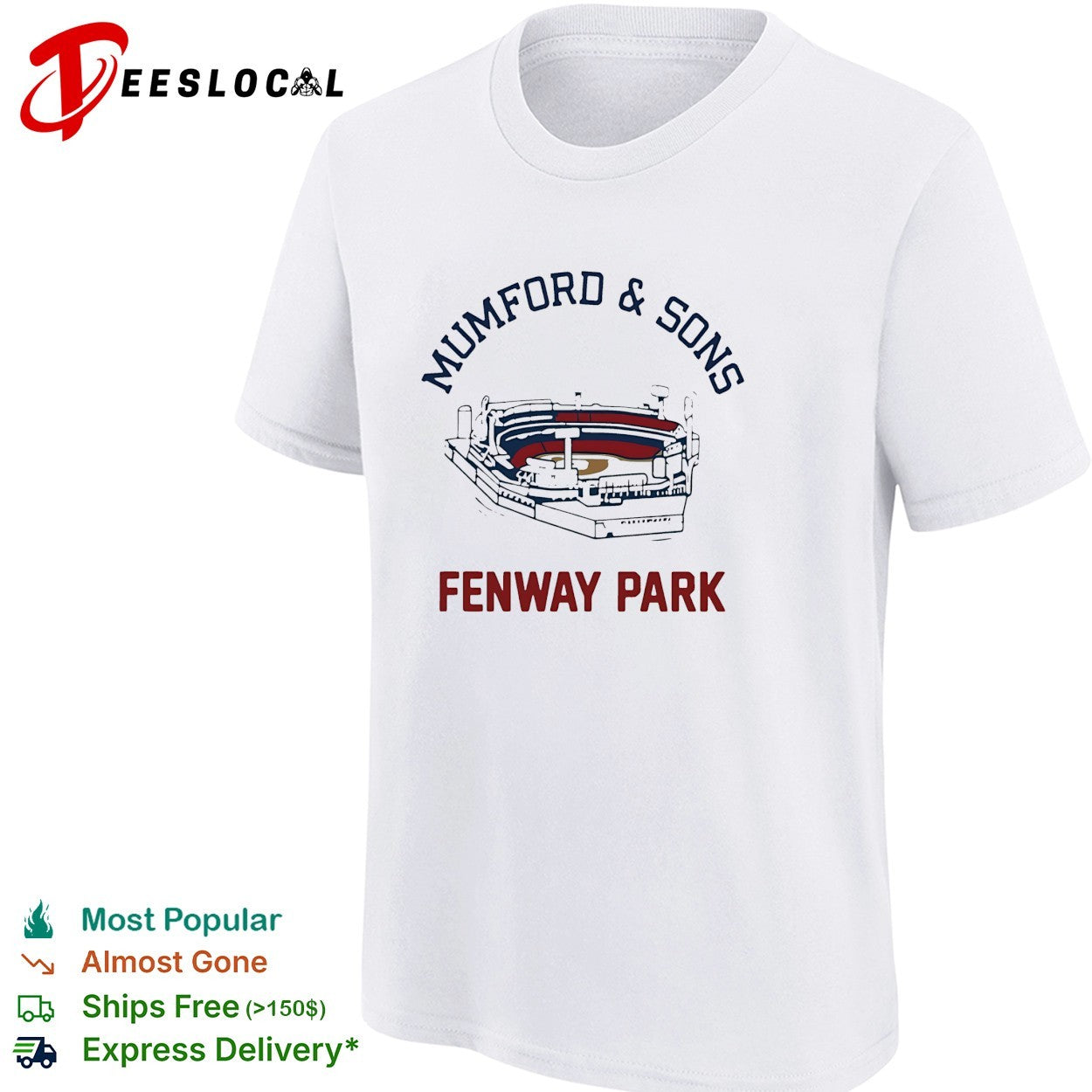 Mumford and Sons Fenway Park stadium shirt