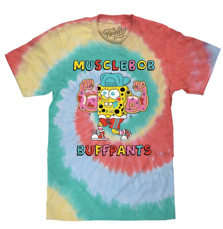 Musclebob Buffpants Spongebob Tie Dye T-Shirt - Gum Drop Hoodie, Sweatshirt | RetroVerseTees.com
