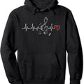 Music Heartbeat Clothing for Music Lovers Pullover Hoodie T-Shirts, Sweatshirt | RetroVerseTees.com