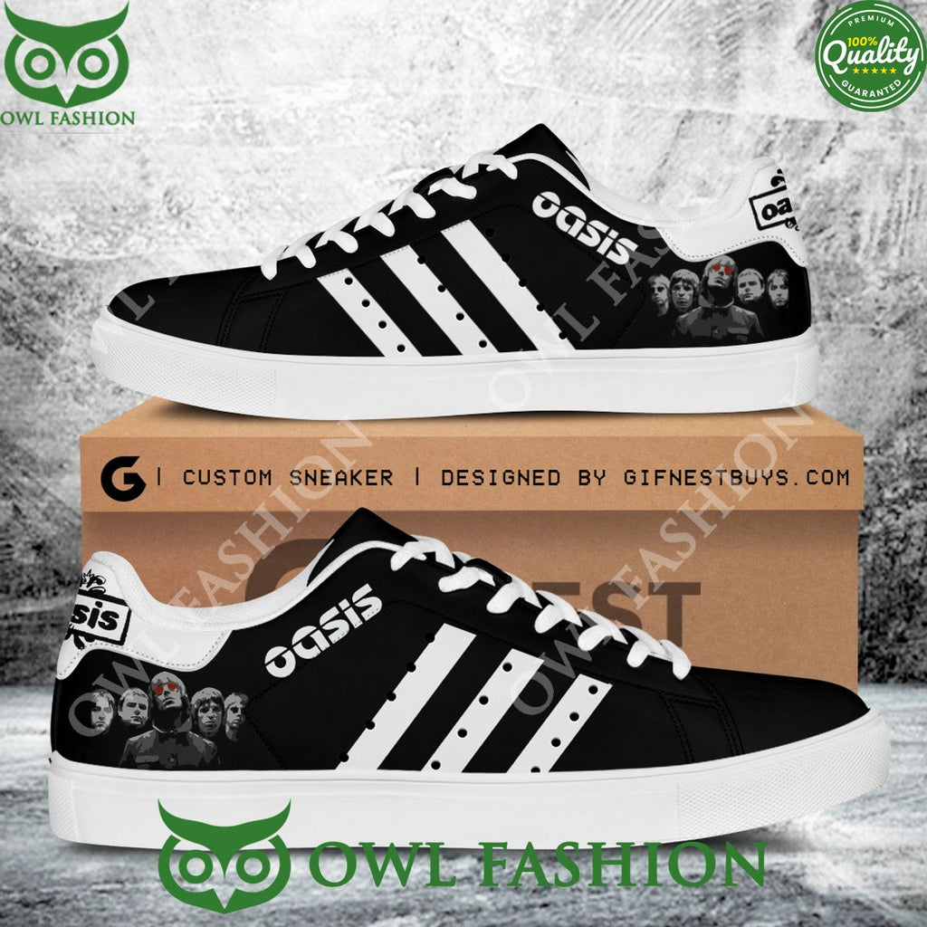 Oasis Band Music Inspired Black Stan Smith Shoes