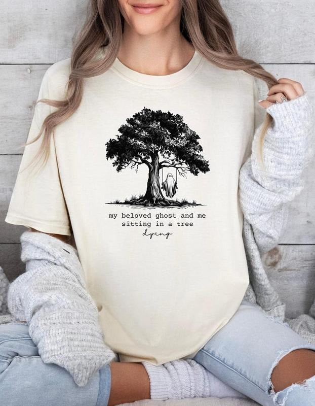 My Beloved Ghost and Me Unisex Halloween T-shirt Hoodie, Sweatshirt | RetroVerseTees.com