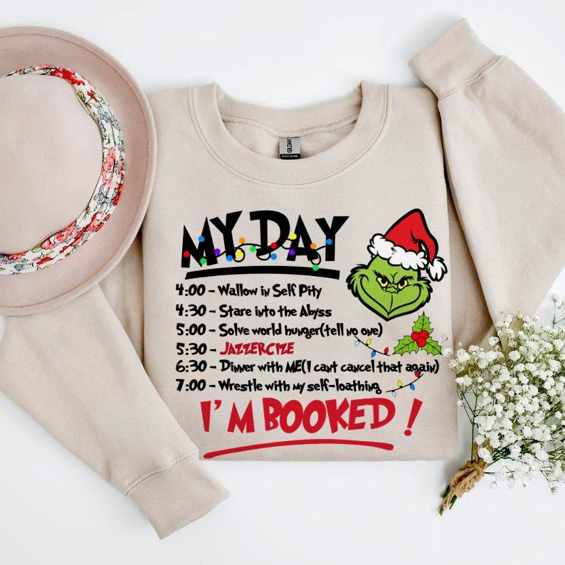 My Day I'm Booked, Grinh I'm Booked, Retro Movie Sweater, Grinhmas Tee, Movie Lover Gift, Funny Grinhmas Sweatshirt Hoodie