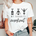 My Favorite Workout Funny Saying Lightsaber brand-Shirts for Women Alcohol Drinking Sarcastic Graphic Tees Short Sleeve...