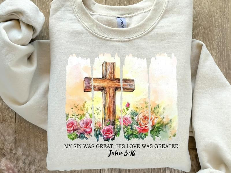 My Sin Was Great, But His Love Was Greater DTF Transfers - THIS IS NOT A SHIRT Hoodie, Sweatshirt | RetroVerseTees.com
