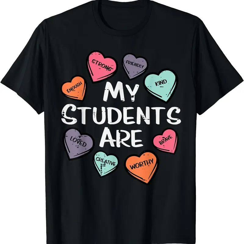My Students Are Enough Friendly Valentines Day Teacher Women T-Shirt Hoodie, Sweatshirt | RetroVerseTees.com
