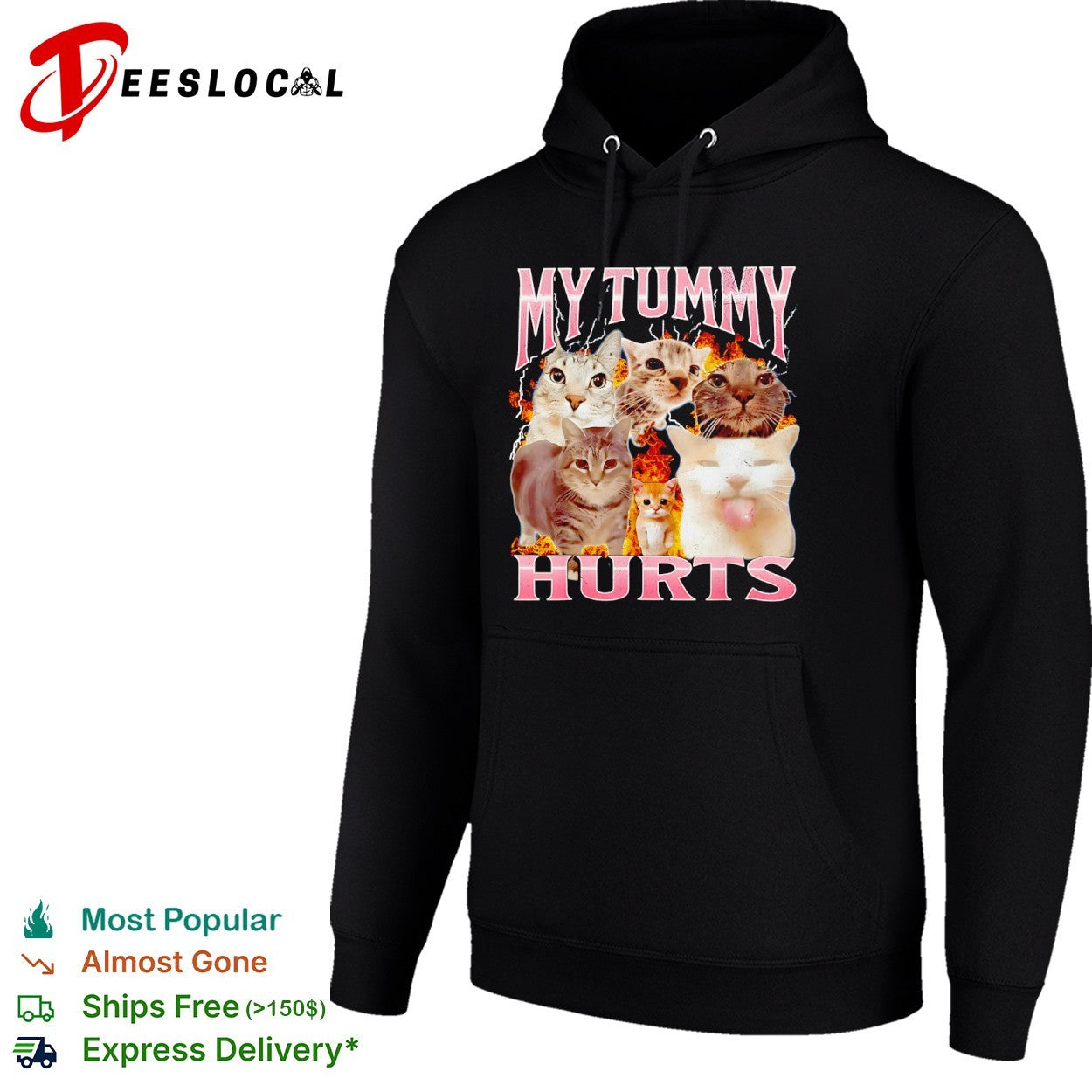 My Tummy Hurts Cat Meme Style cute kittens shirt
