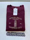 Mystic Falls Virginia Embroidered Sweatshirt | Vampire City Crewneck | Cozy Mystic Falls Sweatshirt | Vampire Town...