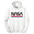 NASA Worm Logo Hooded Sweatshirt - White T-Shirts, Hoodie | RetroVerseTees.com