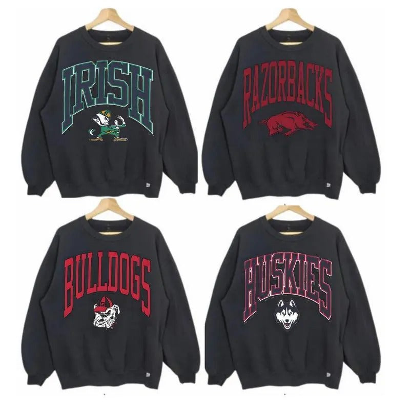 NCAA Crewneck Sweatshirt, Unisex Casual Sweatshirt, Classic Sport Sweatshirt, All Teams for Fans - Georgia, Alabama, Ohio...