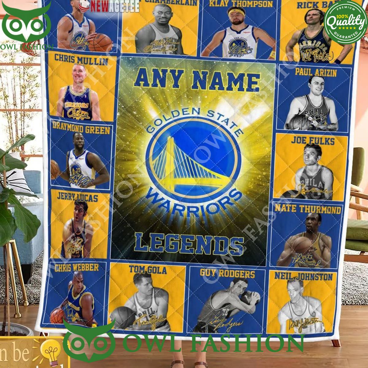 Golden State Warriors Legends 2024 Team Customized Limited Quilt Fleece Blanket