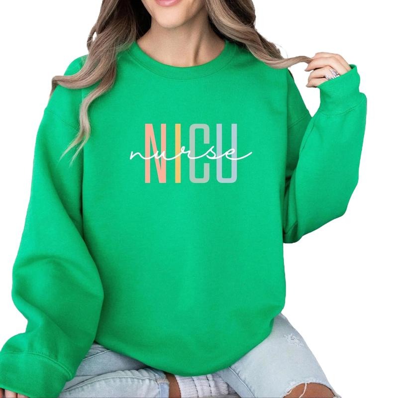 NICU Nurse Pastel print Crewneck Sweatshirt T-Shirts, Hoodie | RetroVerseTees.com