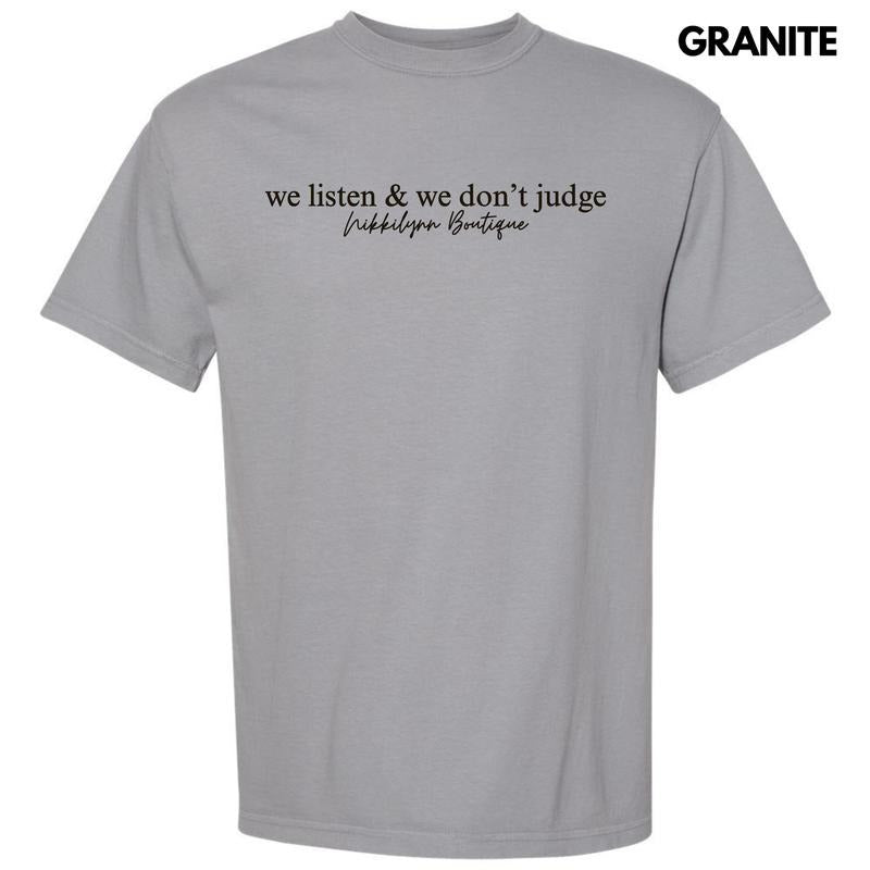 NLB MERCH - We Listen & We Don't Judge Comfort Colors T-Shirt 'NLB' Hoodie, Sweatshirt | RetroVerseTees.com