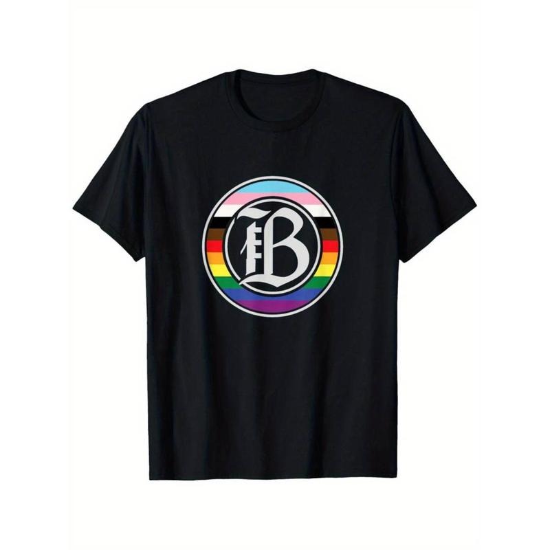 NWSL Bay FC Pride Logo T-shirt, 100% pure cotton, black round neck, sports enthusiast, dry washable, comfortable Gunpla...