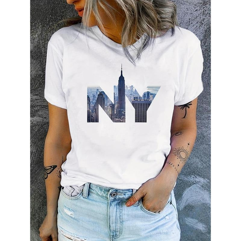 NYC Women'WB shield Printed T-Shirt for Summer Casual Streetwear, Featuring FOG Gunpla brand Comfortable Fabric. Hoodie,...