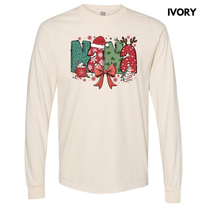Nana Jolly Theme Long Sleeve Comfort Colors T-Shirt 'NLB' Hoodie, Sweatshirt | RetroVerseTees.com