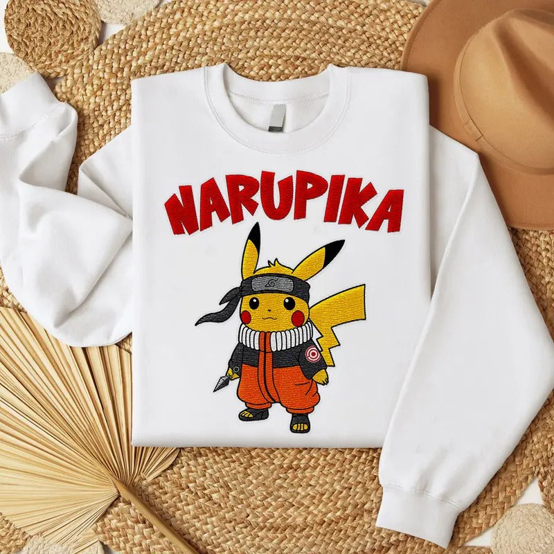 Narupika Embroidered Shirt, Anime Embroidered Sweatshirt, Favorite Character Embroidered Shirt Hoodie | RetroVerseTees.com