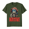 Native American Patriotic Skull Men's T-Shirt Hoodie, Sweatshirt | RetroVerseTees.com