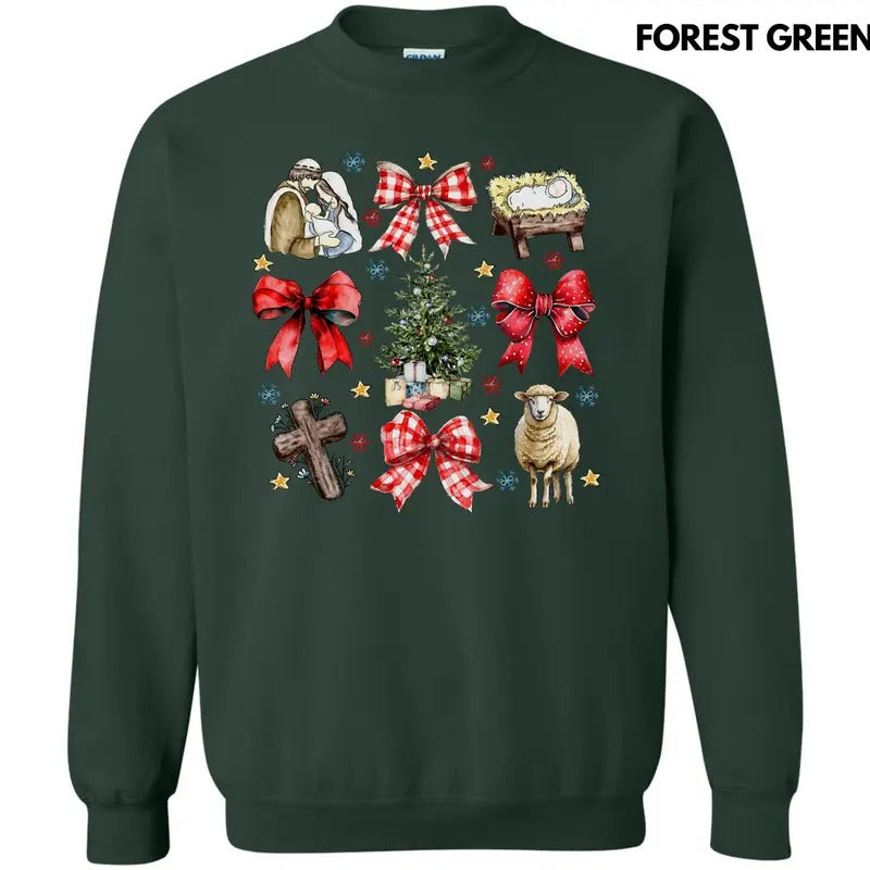 Nativity Coquette Collage Sweatshirt 'NLB T-Shirts, Hoodie | RetroVerseTees.com