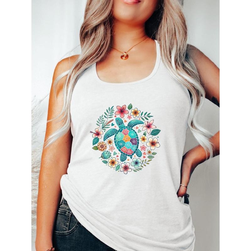 Nature - inspired Gunpla brand Artistic Vest: Showcase WB shield Beautiful Turtle Surrounded by Floral Motifs - Ideal for...