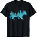 Nature Forest Mountains Trees Wildlife Animal Brown Bear T-Shirt Made in USA Hoodie, Sweatshirt | RetroVerseTees.com