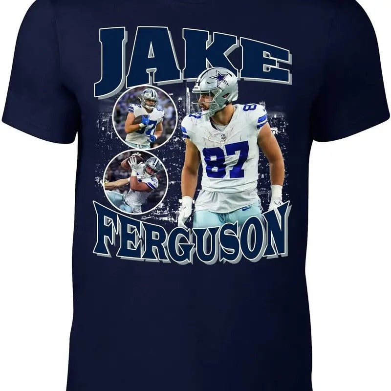 Navy Dallas Jake Ferguson Bootleg Style T-Shirt Hoodie, Sweatshirt | RetroVerseTees.com