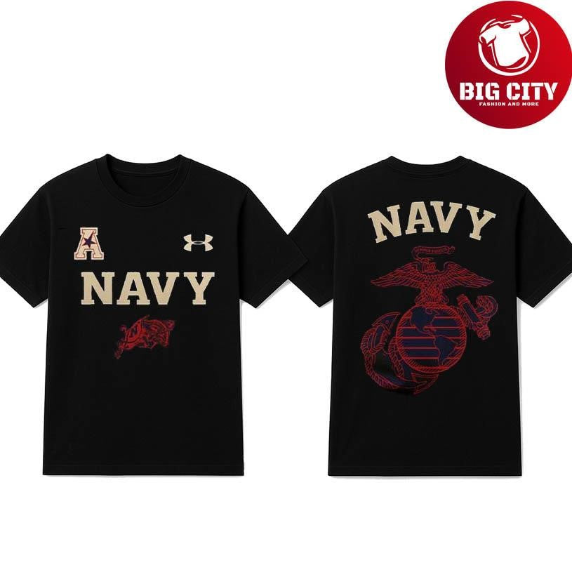 Navy Midshipmen Happy 250th Birthday Marines First To Fight 2025 Two Sided Shirt