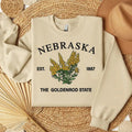 Nebraska Goldenrod Embroidered State Flower Sweatshirt, Hometown Embroidered Shirt, Favorite Flower Embroidered Shirt Hoodie