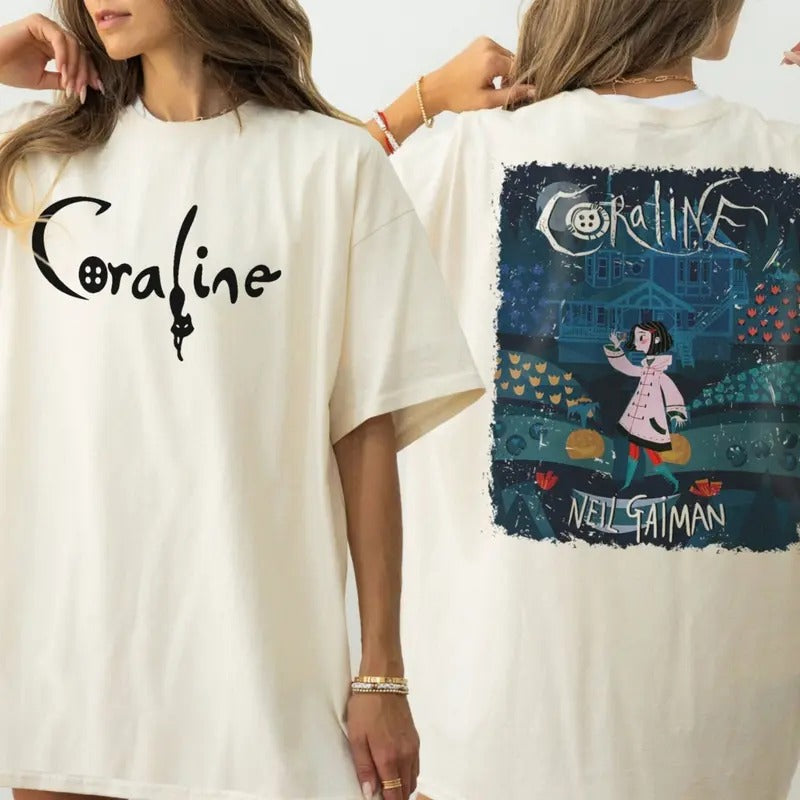Neil GaiMan Coraline  2sides Tshirt, other mother Coraline T-Shirt, wybie, other world sweatshirt, Best For Coraline...