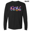 Neon Rainbow Ghouls Long Sleeve Comfort Colors T-Shirt 'NLB' Hoodie, Sweatshirt | RetroVerseTees.com