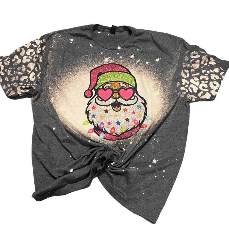 Neon Santa Shirt Hoodie, Sweatshirt | RetroVerseTees.com