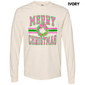 Neon Varsity Merry Christmas Long Sleeve Comfort Colors T-Shirt 'NLB' Hoodie, Sweatshirt | RetroVerseTees.com