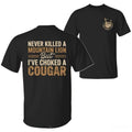 Never Killed a Mountain Lion But I have Choked a Cougar Funny Quote T-Shirt, Unisex Cotton T-shirt for Men for Women...