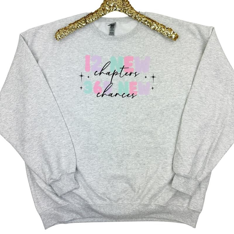 New Chapters & Chances Gildan Sweatshirt T-Shirts, Hoodie | RetroVerseTees.com