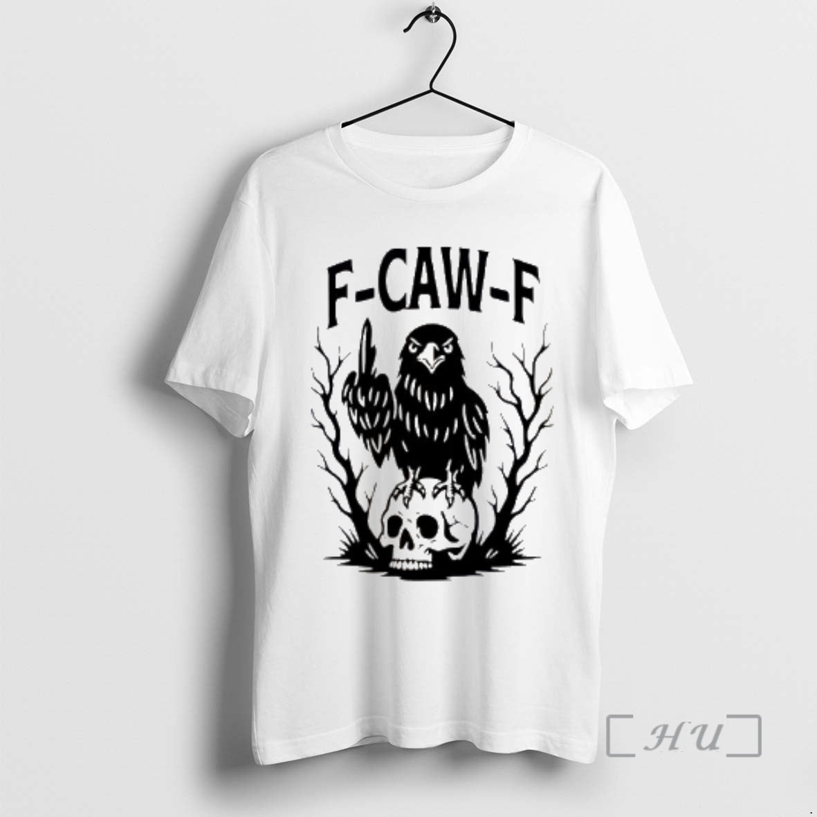 New F Caw F Gothic Raven Middle Finger T-Shirts, Hoodie, Sweatshirt | RetroVerseTees.com